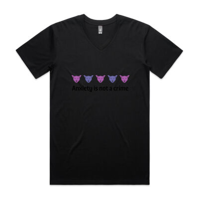 Anxiety Is Not A Crime - Chest Out & Chin Up:  - Mens Staple V-Neck Tee Thumbnail
