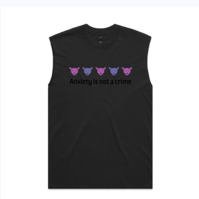 Anxiety Is Not A Crime - Chest Out & Chin Up:  - Mens Heavy Faded Tank Thumbnail