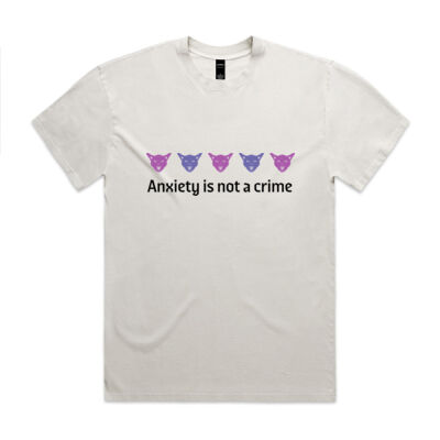 Anxiety Is Not A Crime - Chest Out & Chin Up:  - Mens Heavy Faded Tee Thumbnail