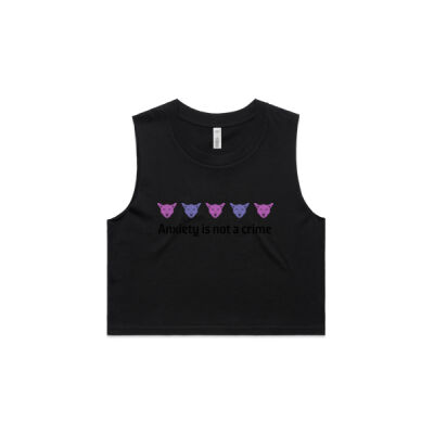 Anxiety Is Not A Crime - Chest Out & Chin Up:  - AS Colour Women's Crop Tank Thumbnail